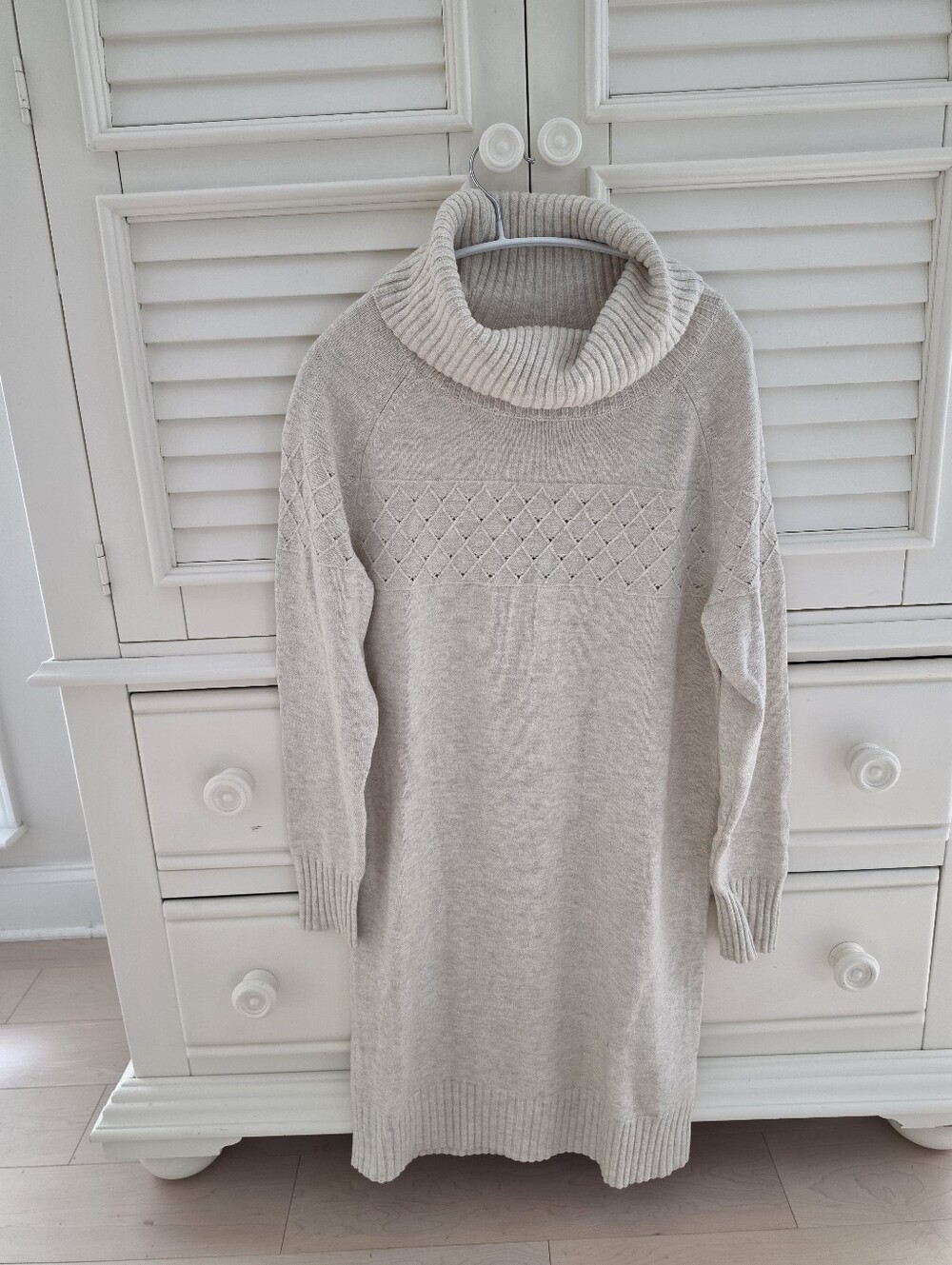 Banana Republic Cream Cowl Neck Sweater Dress